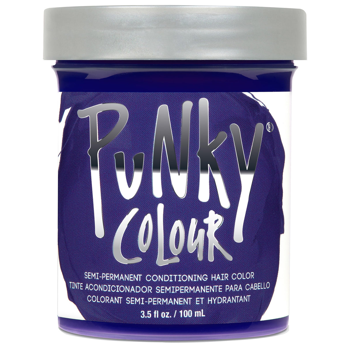 Punky violet front bottle showing product label and size, clear ingredient view benefits
