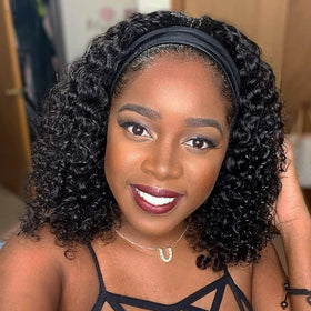 Punmasa front view headband wig showing natural color and hairline benefit