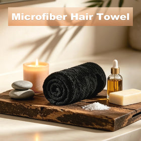 Puomue folded stack of six towels demonstrating value pack and easy storage