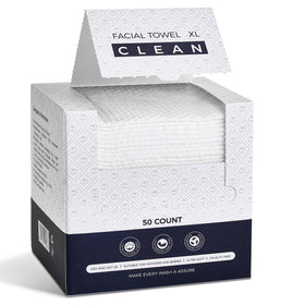 PUPUPE front packaging showing 50-count biodegradable face towels for convenience