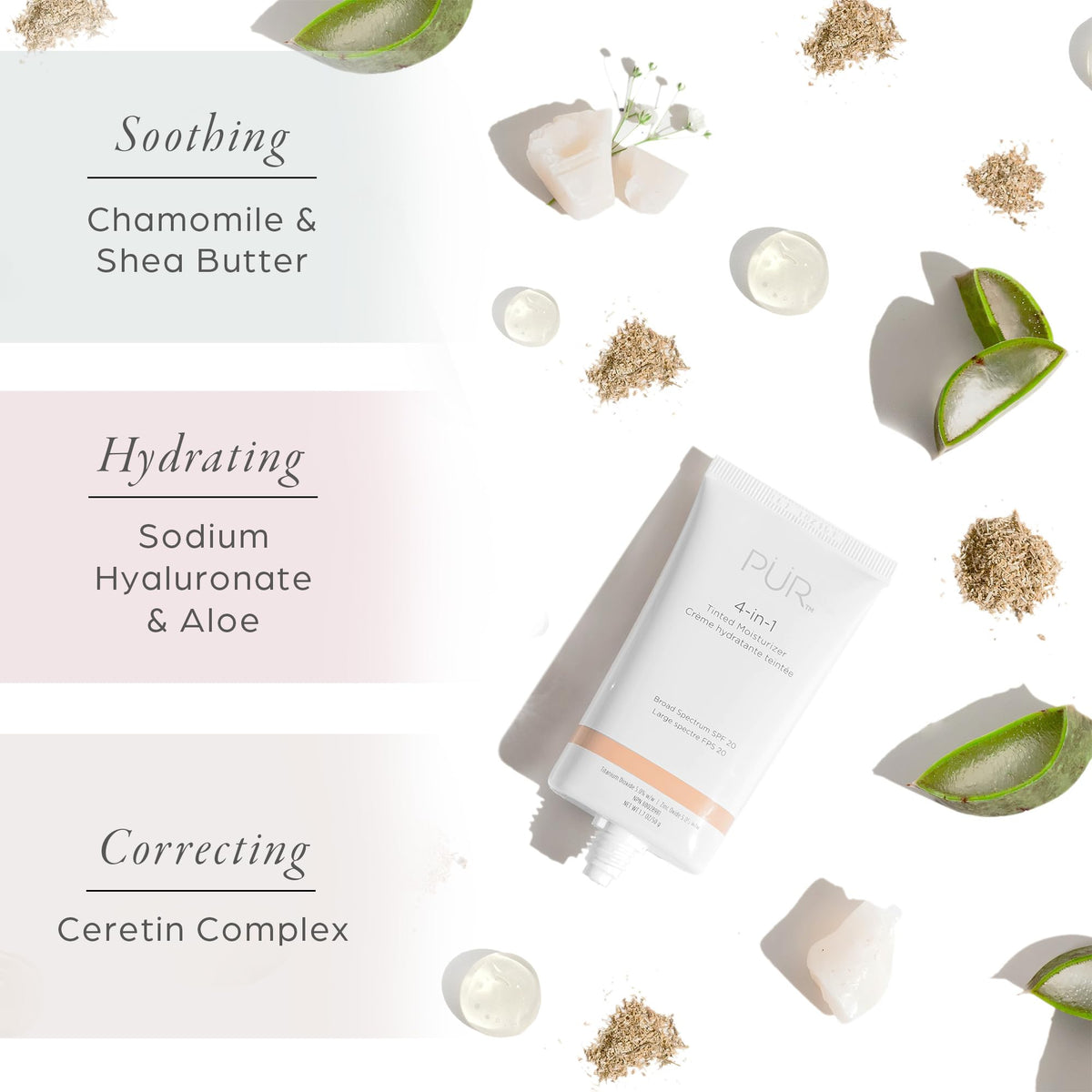 PÜR MINERALS applied with fingers showing easy blending and natural look