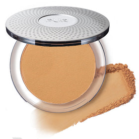 PÜR MINERALS compact front view showing Light Tan shade and sleek packaging benefit: travel-ready