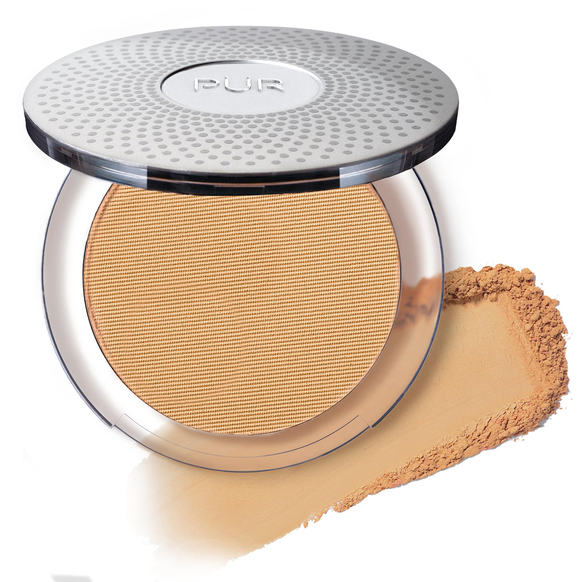 PÜR MINERALS compact front view showing sleek packaging and portability