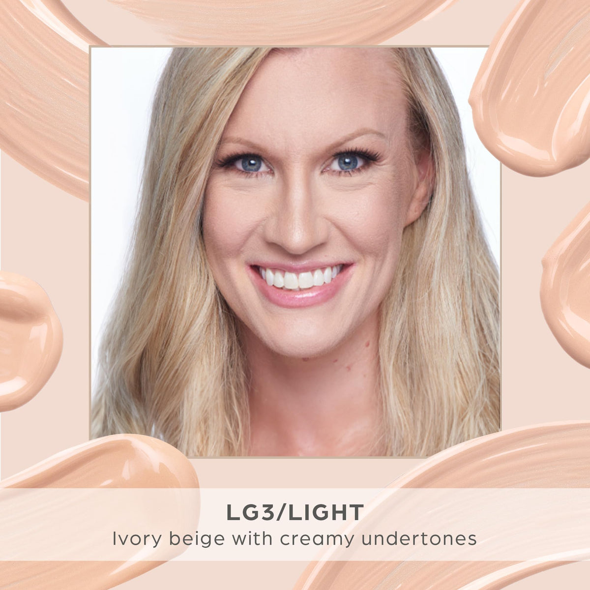 PÜR MINERALS hand swatches demonstrating blendable light coverage