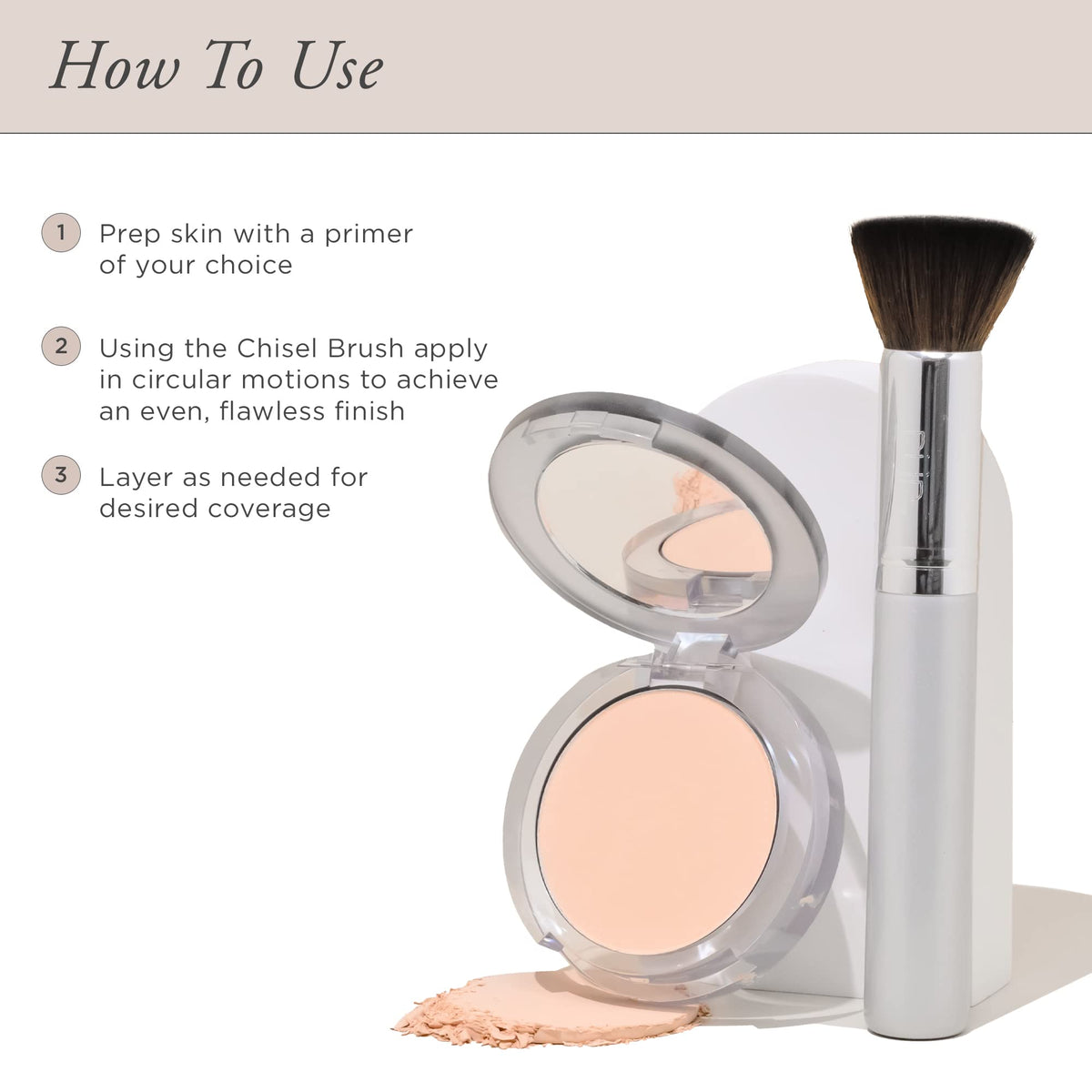 PÜR MINERALS compact near sunlight showing SPF 15 protection for daily wear