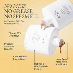 PÜR MINERALS close-up of dispensed texture highlighting lightweight spreadability
