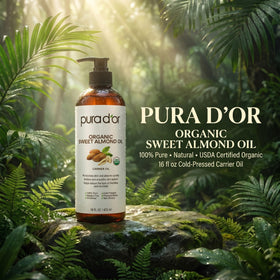 PURA D'OR oil pouring to show smooth texture and quick-absorbing hydration