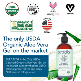 PURA D'OR gel texture close-up showing smooth hydration benefit