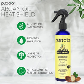 PURA D'OR close-up nozzle shot highlighting easy spray application benefit