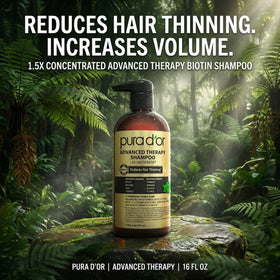 PURA D'OR back label ingredient list highlighting botanical actives