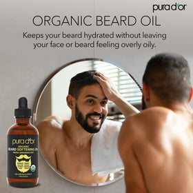 PURA D'OR bottle next to ruler for 4 oz size comparison and travel-ready benefit
