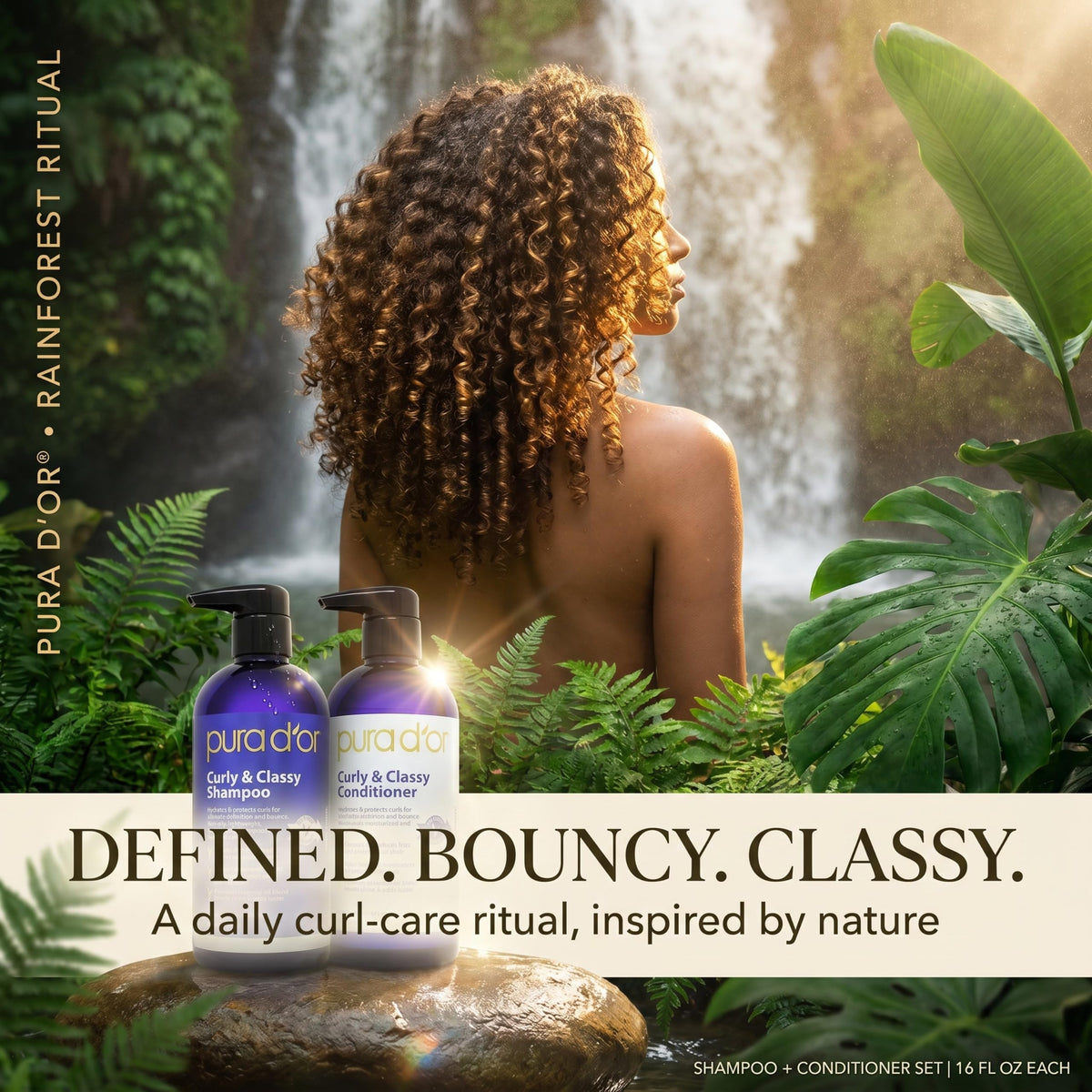 PURA D'OR conditioner texture showing slip for easier combing