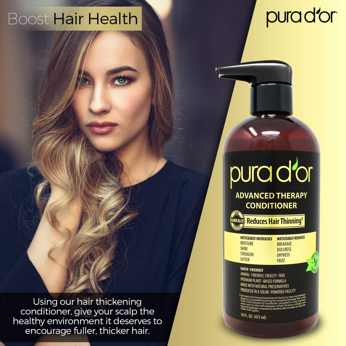 PURA D'OR creamy conditioner texture close-up for smooth hydration