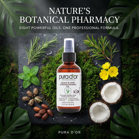 PURA D'OR dropper pouring clear strengthening oil for precise scalp dosing