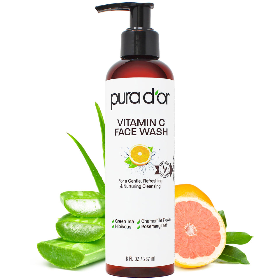 PURA D'OR front packaging showing bottle and key benefits