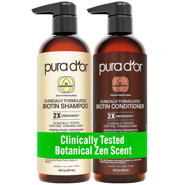 PURA D'OR front packaging showing the 16oz double-concentrated set for fuller hair