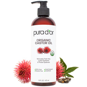 PURA D'OR front bottle shot showing organic label and clean ingredient benefit
