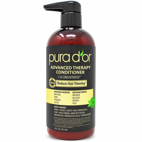 PURA D'OR front packaging showing 16oz bottle and brand benefits