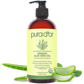 PURA D'OR front packaging showing 16 oz jar and lemongrass scent benefit