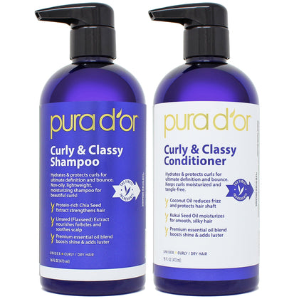 PURA D'OR front packaging showing set and benefit of defined curls