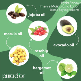 PURA D'OR pump dispensing lotion into hand for fast absorption benefit