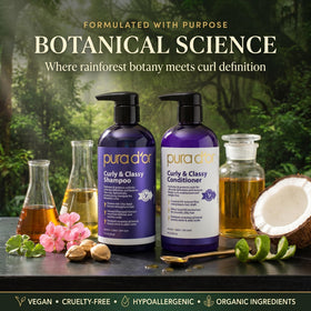 PURA D'OR in-shower use showing improved detangling benefit