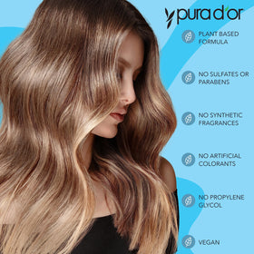 PURA D'OR in-shower application demonstrating detangling benefit