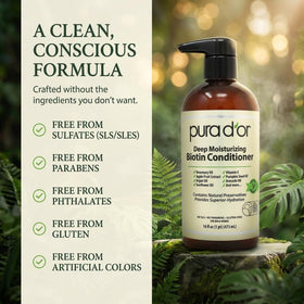 PURA D'OR ingredients display with argan and pumpkin highlighting nourishing botanicals