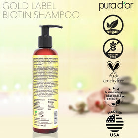 PURA D'OR bottle on bathroom shelf styled to show natural scent and daily use