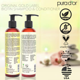 PURA D'OR set on bathroom shelf conveying daily routine benefit