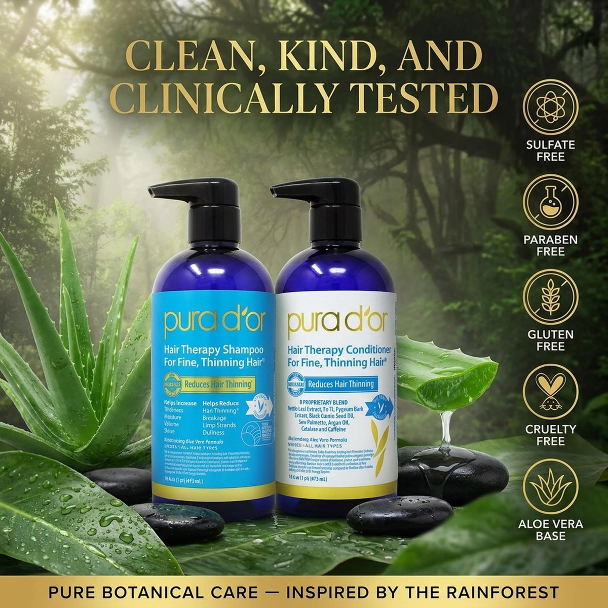PURA D'OR on bathroom shelf lifestyle shot showing daily routine fit