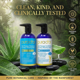 PURA D'OR on bathroom shelf lifestyle shot showing daily routine fit
