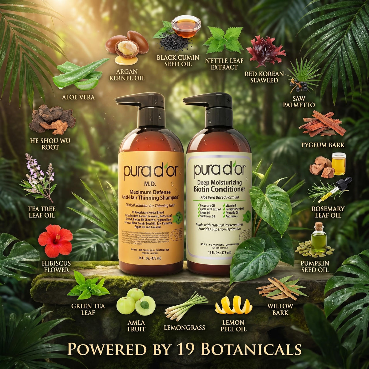 PURA D'OR conditioner creamy texture image indicating deep moisturization and detangling