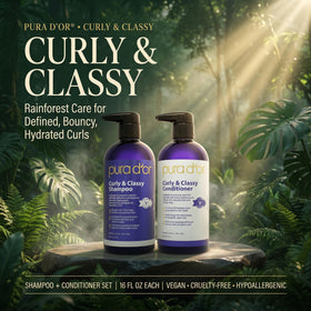 PURA D'OR pump dispensing shampoo demonstrating easy portion control