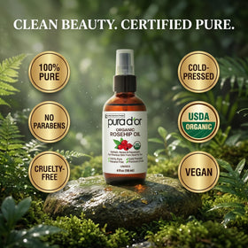 PURA D'OR smoothing oil through hair showing frizz control and shine benefit