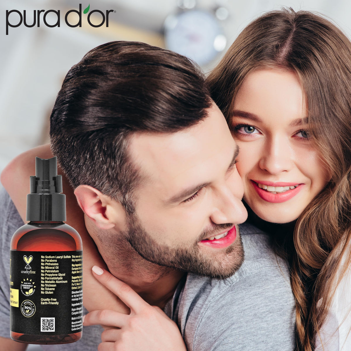 PURA D'OR applying serum to scalp demonstrating targeted, non-greasy care
