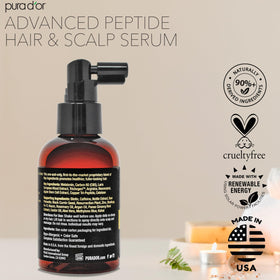 PURA D'OR bottle on bathroom shelf in routine setting promoting daily use