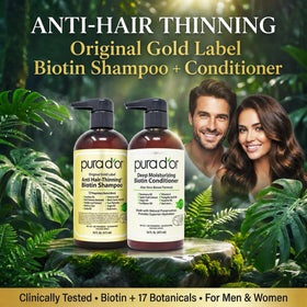 PURA D'OR shampoo texture close-up demonstrating gentle cleanse