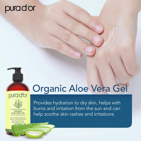 PURA D'OR jar in hand showing 16 oz scale and long-lasting supply benefit