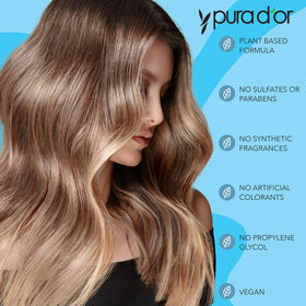 PURA D'OR creamy conditioner texture on hand showing rich hydration and slip