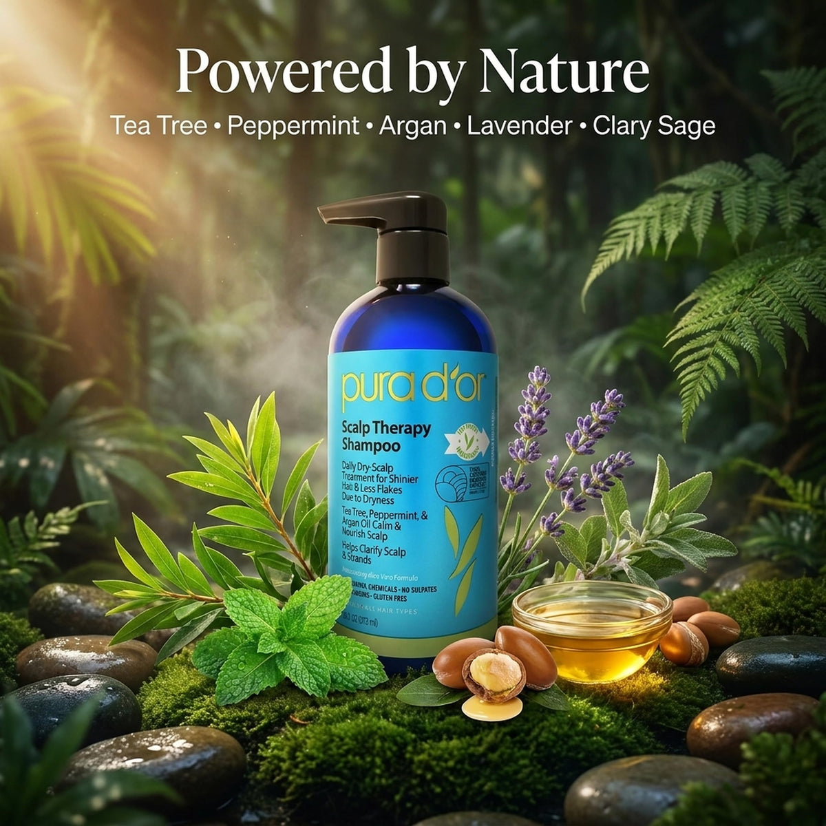 PURA D'OR creamy lather texture demonstrating gentle cleansing and hydration