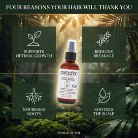 PURA D'OR oil texture in hand demonstrating lightweight absorption benefit