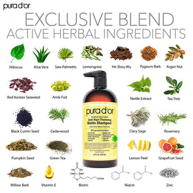 PURA D'OR shampoo foam texture close-up showing gentle lather benefit