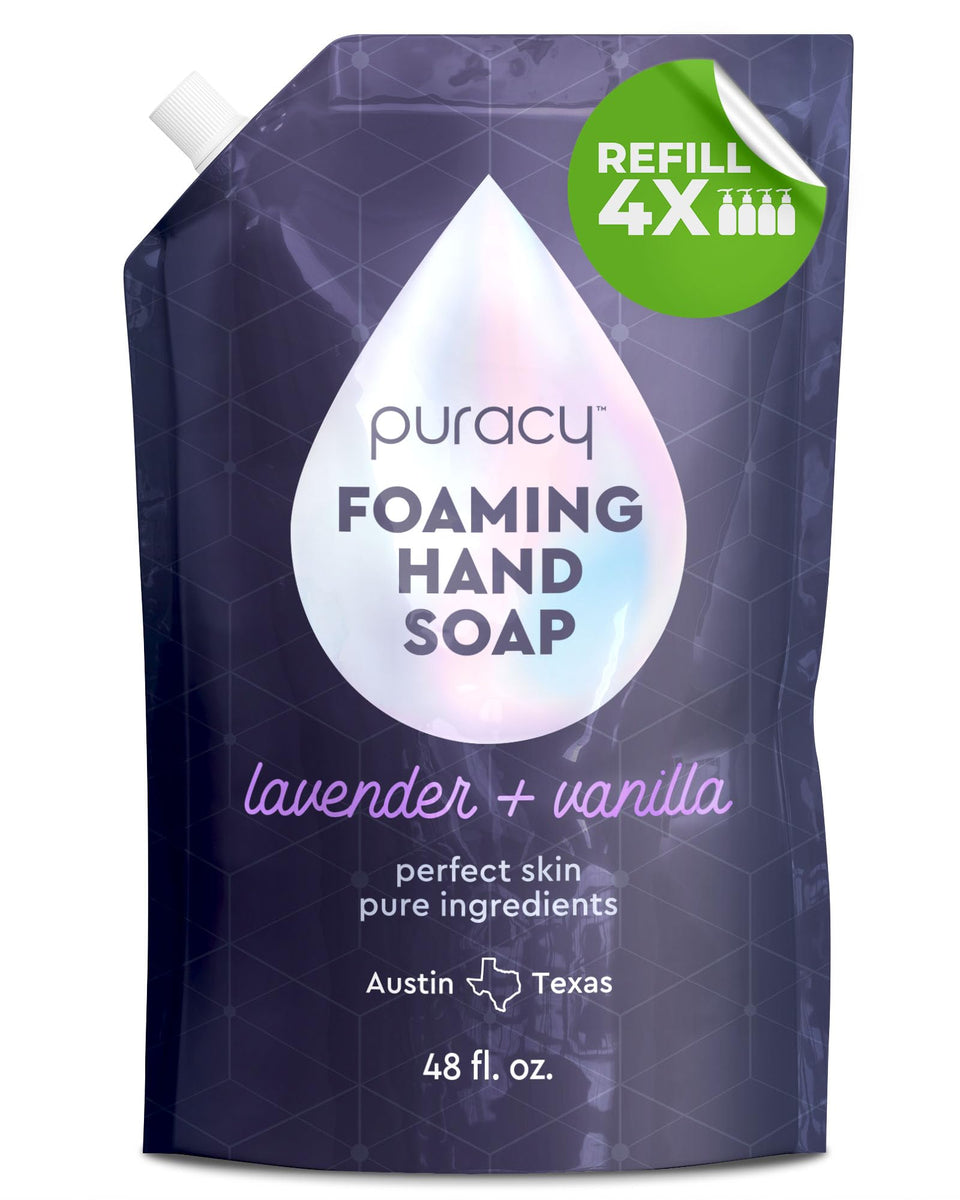 Puracy front bottle showing label and scent for effortless refills