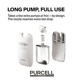 PURCELL label and ingredient list clear view showing fragrance-free formula benefit gentle on skin