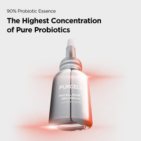 PURCELL dropper dispensing clear serum, illustrating precise application benefit