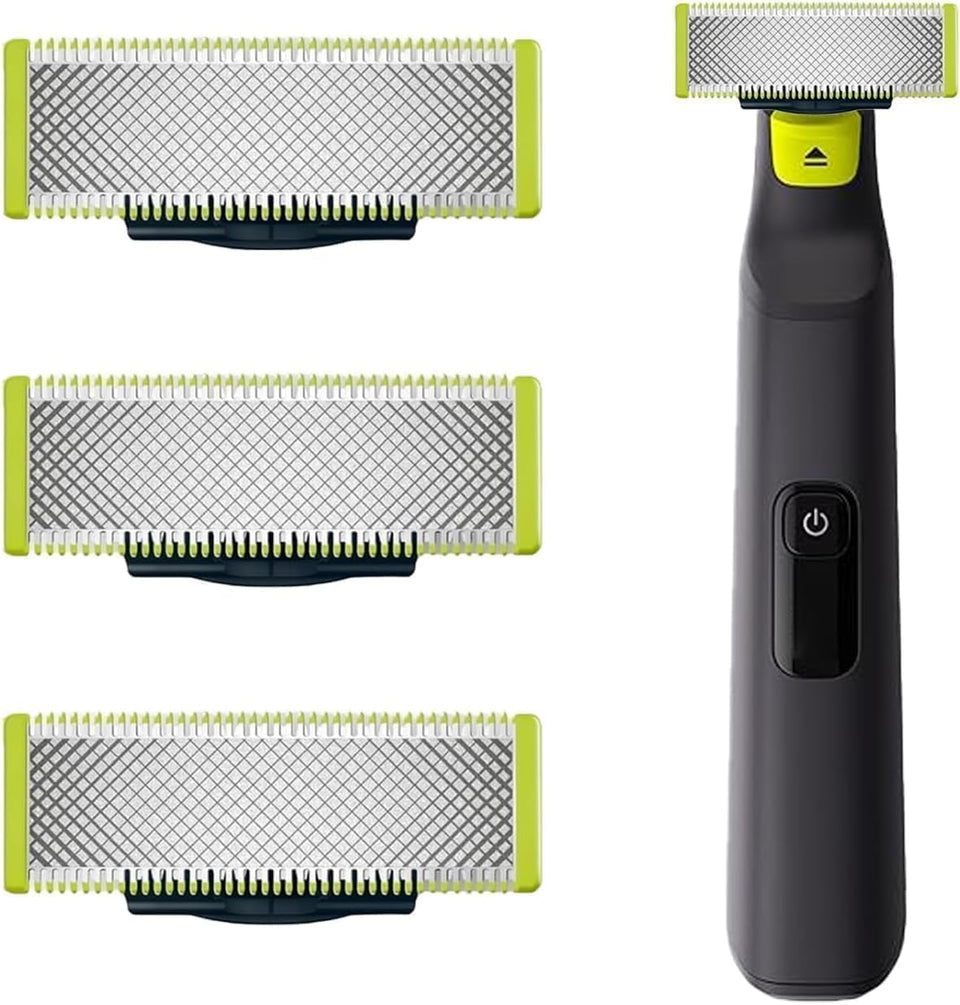 PURCHASE 2 QUICK front packaging showing three replacement blades and brand for quick identification