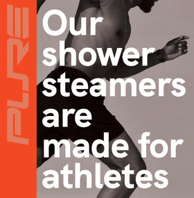 Pure Athlete tablet in hand to show compact travel-friendly size