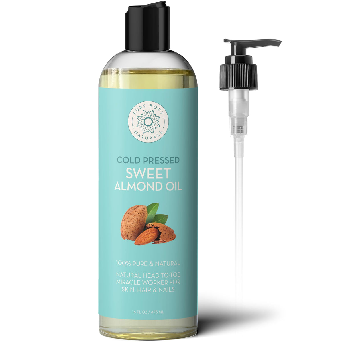Pure Body Naturals front bottle view showing clean packaging and volume
