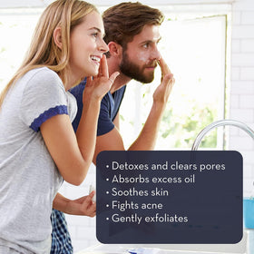 Pure Body Naturals clay being blended into a facial mask, customizable recipes